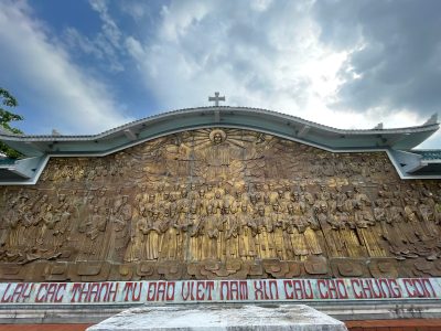 The bas-relief of the 117 Vietnamese Martyr Saints at Shrine Our Lady of La Vang.