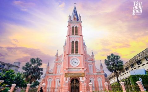 Tan Dinh Church, famously known as The Pink Church, a vibrant and enchanting destination in Ho Chi Minh City (collected)